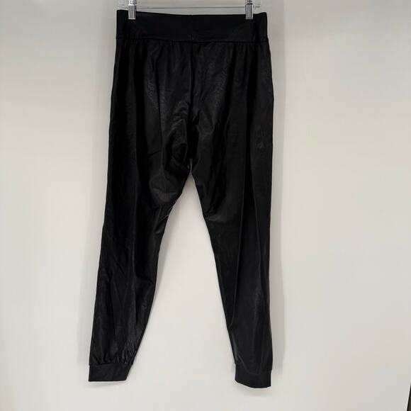 Commando Faux Leather Jogger Women's Size M Black High Rise Pull On Relaxed Fit - Picture 3 of 9